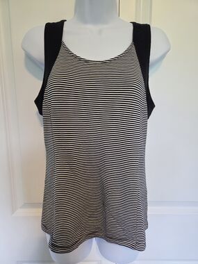 Banana Republic Black and White Striped Tank Top